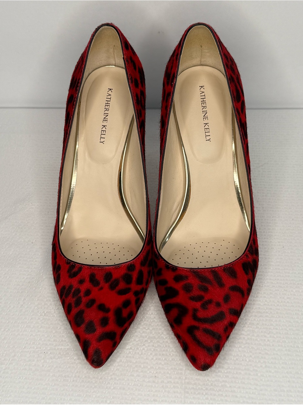 Katherine Kelly Red and Black Leopard Print Pumps